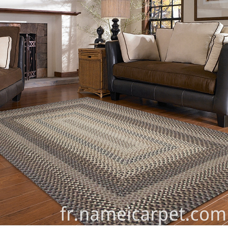 Home Living Room Bed Room Wool Braided Rug Carpet Floor Mats 146